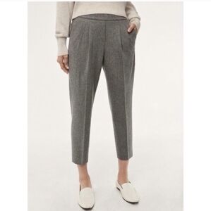 Aritzia Grey Gray Cohen Pant Wool Cashmere Cropped Pleated Pant Size 0